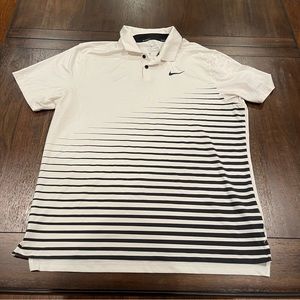 Nike Golf Polo / White with Stripes | Size L